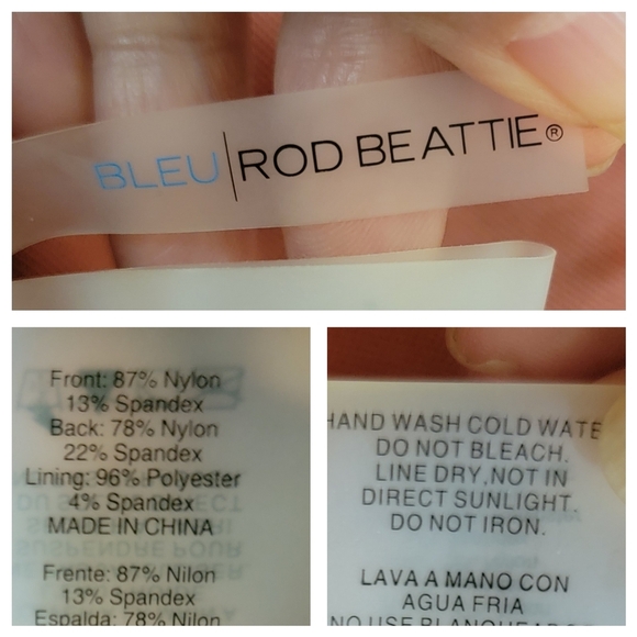 BLUE|Rod Beattie Chestnut Ruched Plunging Halter One Piece Swimsuit Sz 12 Sexy - Picture 10 of 12